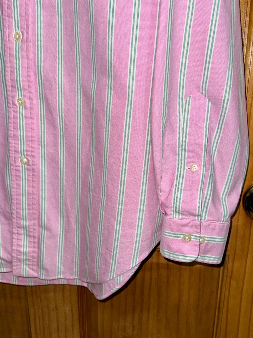 Ralph Lauren Men’s Pink, Green & White Striped Button-Down Shirt-15.5:32/33-EC - Picture 6 of 10